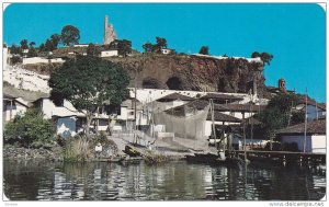 Mexico , 40-60s ; Butterfly Fishermen waterfront view , Janitzio Island, Lago...