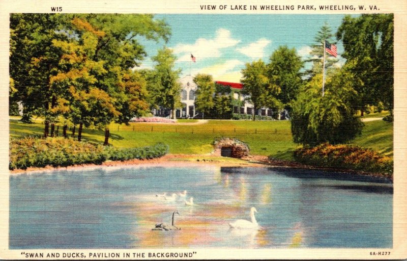 West Virginia Wheeling View Of Lake In Wheeling Park Curteich