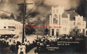 AR, Hot Springs, Arkansas, RPPC, Street Scene, Burning In 1913,Stonecipher Photo