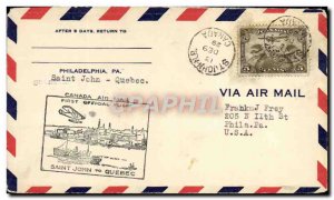 Letter Canada 1st Flight Saint John Quebec September 12, 1929