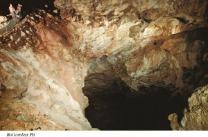 Vintage Postcard Bottomless Pit Rock Formation Carlsbad Caverns National Park NM