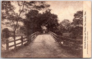 Old North Bridge and Minute Man Concord Massachusetts MA Antique Postcard