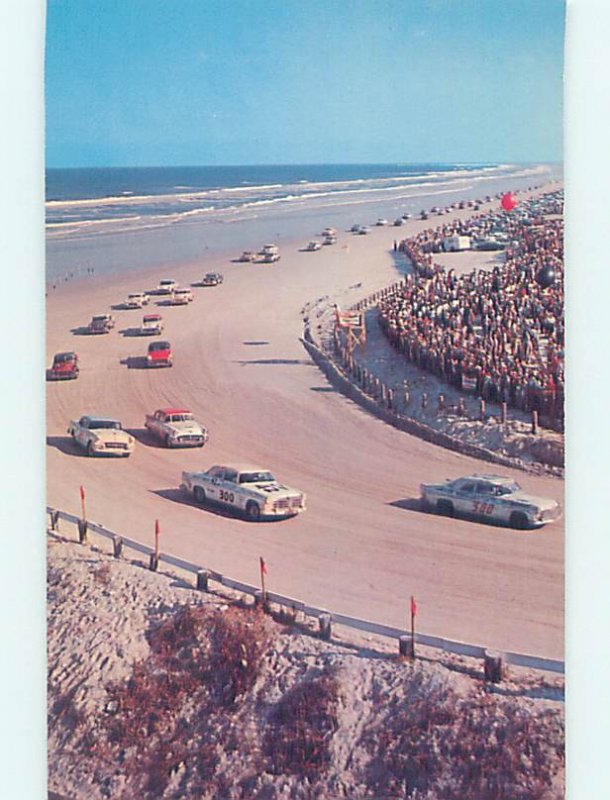 1950's ONE OF LAST DAYTONA 500 NASCAR RACES HELD ON SAND Daytona Beach FL AE9426