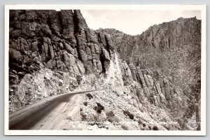 AZ Approaching Claypool Tunnel on US 70 Arizona RPPC Frashers Postcard J22