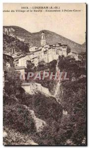 Old Postcard Luceram Entree The Village and The Ravine Excursion Peira Cava