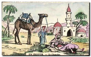 Old Postcard In Egypt Camel Camel Driver