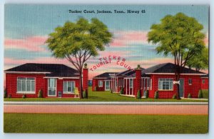 Jackson Tennessee TN Postcard Tucker Court Exterior Roadside c1940's Vintage