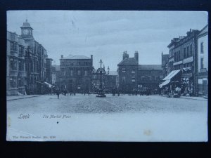 Staffordshire LEEK The Market Place shows SLATERS SHOP c1905 Postcard by Wrench