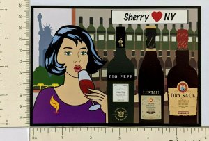 2000s Sherry Loves New York Advertising Postcard Tio Pepe Dry Sack Lustau   