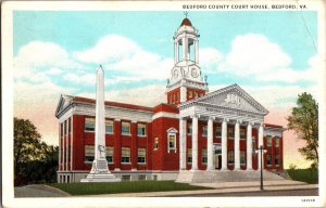 Bedford County Court House, Bedford VA c1962 Vintage Postcard L74 