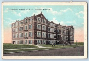 Lawrence Kansas KS Postcard Engineering Building K.S.U. c1920 Vintage Antique