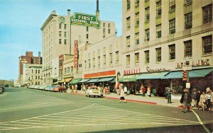 Madison WI W.T. Grants First National Bank Storefronts Old Cars Postcard