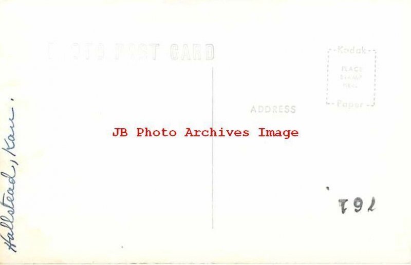 KS, Halstead, Kansas, RPPC, Post Office Building, Entrance View, Photo