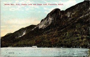 White Mts New Hampshire NH Profile Lake Eagle Cliff Franconia Notch Vtg Postcard 