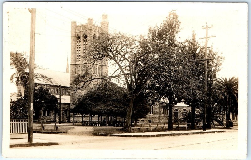 c1920s Honolulu, HI RPPC St. Andrews Cathedral Anglican Church Saint Photo A148