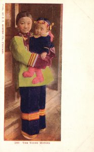 Vintage Postcard Lovely Young Mother Holding Her Little Baby J.I Austen Co