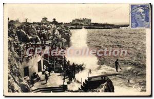 Postcard Old Antibes Swimming And Rocks From Eden Roc Pavilion