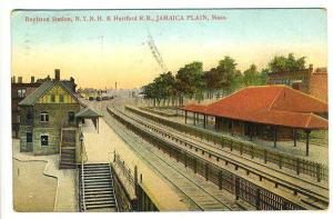 Jamaica Plain MA Boylston Railroad Station Train Depot Postcard