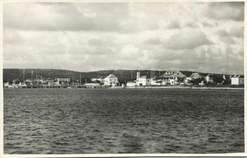 netherlands antilles, BONAIRE, Panorama from the Sea (1950s) Foto Heit RPPC