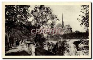 Paris - 4 - The Quays Notre Dame - Old Postcard