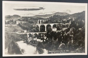 Mint Real Picture Postcard Graf Zeppelin Over St Gallen Switzerland