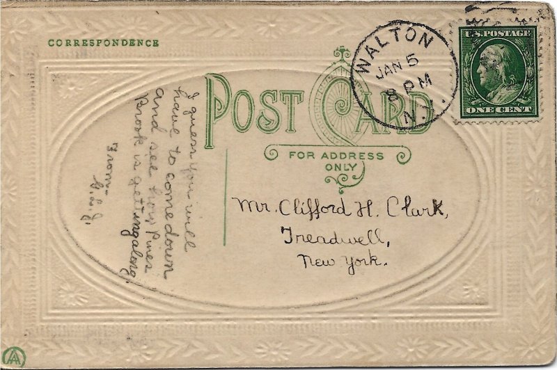 Romance - A Penny for your Thoughts - Embossed - c1908