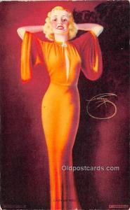 Lady in Red 1945 Mutoscope Artist Pin Up Girl, Non Postcard Backing Unused 