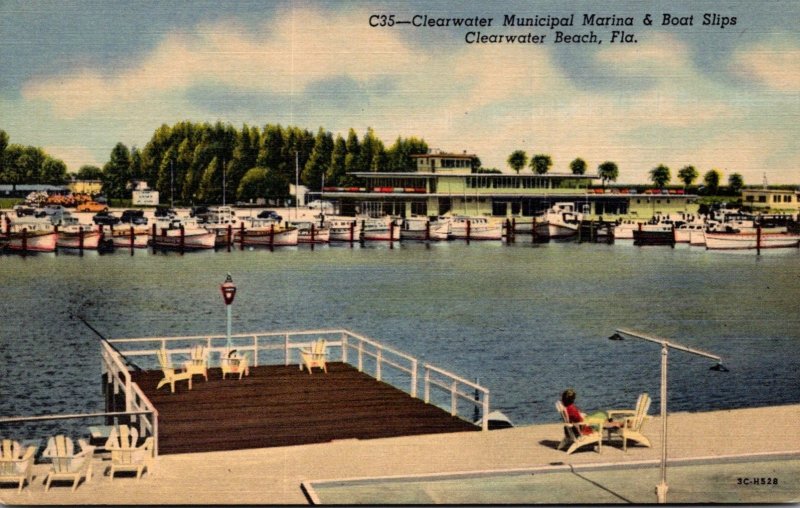 Florida Clearwater Beach Clearwater Municipal Marina & Boat Slips Curteich