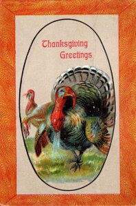 Thanksgiving Greeting With Turkey 1910