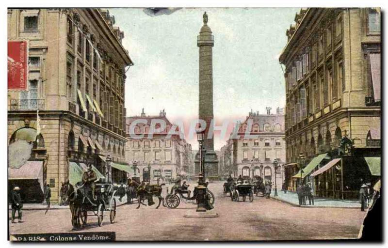 Paris Old Postcard Vendome Column