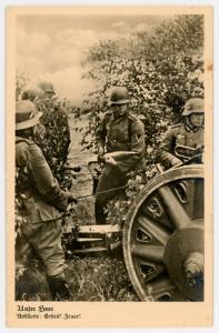 Unfer Heer - Artillery - WWII German Troops - RPPC Postcard