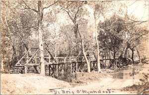 Real Photo Postcard Ye Brig O'Wyandoot Bridge Over River St. Louis, Missouri