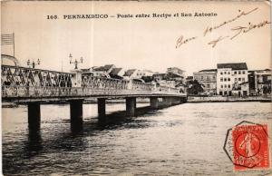 CPA AK PERNAMBUCO Ponte entre Recipe et San Antonio. BRAZIL (622815)