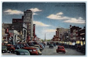 c1940 Broad Street Classic Cars Exterior Building Night Augusta Georgia Postcard