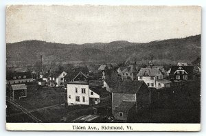 1909 RICHMOND VERMONT TILDEN AVE BIRDS EYE VIEW POSTCARD P3400