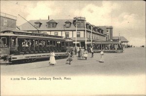 Salisbury Beach MA The Centre Closeup of Trolley c1905 Rotograph Postcard 