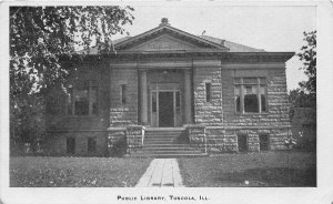 J73/Tuscola Illinois Postcard c1910 Public Library Building 310