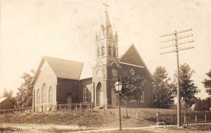 D23/ Thornville Ohio Postcard Real Photo RPPC c1910 Lutheran Church Building