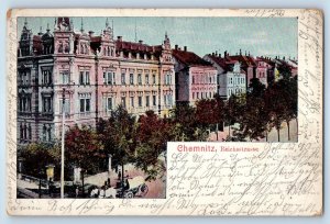 Saxony Germany Postcard View of Chemnitz Reichsstrasse 1906 Posted Antique