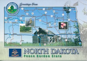 ND: PEACE GARDEN STATE MAP POSTCARD