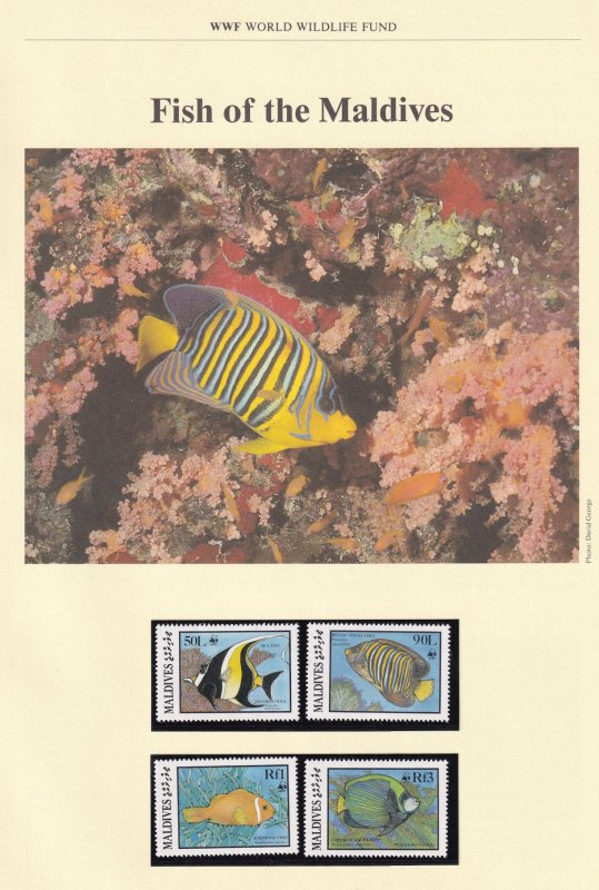 Fish Of The Maldives WWF Stamps and Set Of 4 First Day Cover Bundle