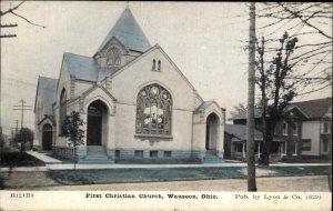 Wauseon OH First Christian Church c1910 Vintage Postcard