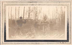 E54/ Nathan Minnesota Real Photo RPPC Postcard c1910 Moose Hunting Rifles