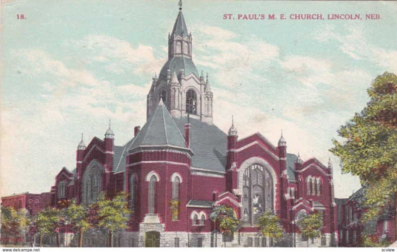 LINCOLN, Nebraska, PU-1911; St.Paul's M. E. Church