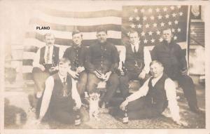 PATRIOTIC BEER DRINKERS-EARLY 1900'S RPPC REAL PHOTO POSTCARD