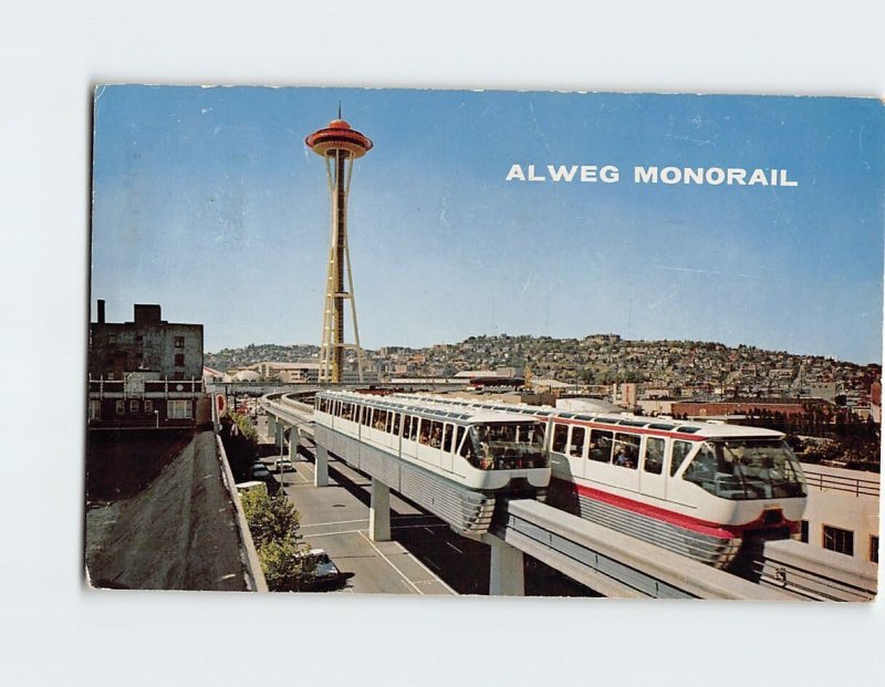 Postcard Alweg Monorail, Seattle, Washington