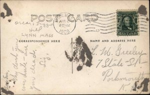 Lynn MA Massachusaetts Oscar & Lizzie Hill c1910 Real Photo Postcard #2