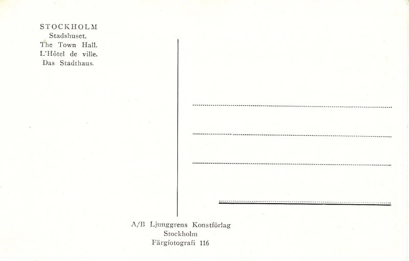 Sweden - Stockholm. The Town Hall