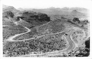 Arizona Frasher Horseshoe Curves Oatman Side RPPC Photo Postcard 7733