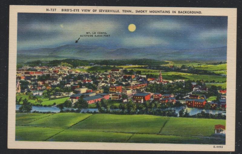 Tennessee colour PC US Birds Eye View Sevierville, unused